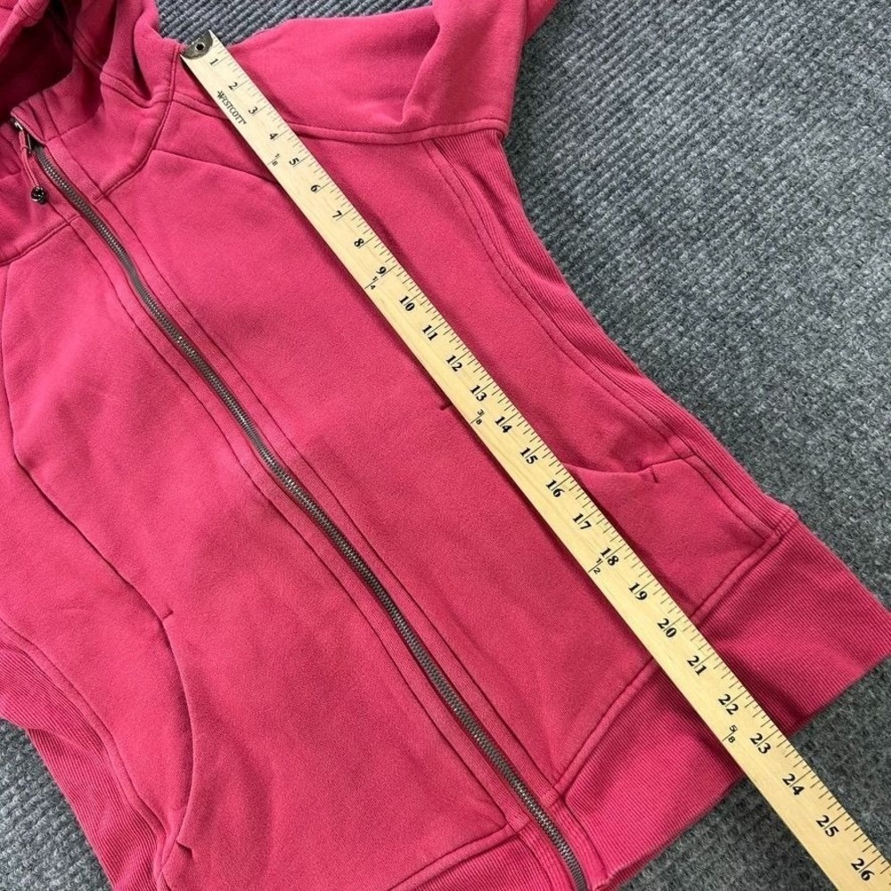 Lululemon Scuba Hoodie Full Zip Womens 10 Pink Athleisure Train Workout Gym Warm - Picture 8 of 10